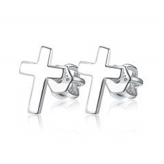 Strieborné skrutkovacie náušnice krížiky
