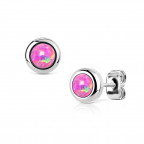 Oceľové náušnice s opálmi 4 mm