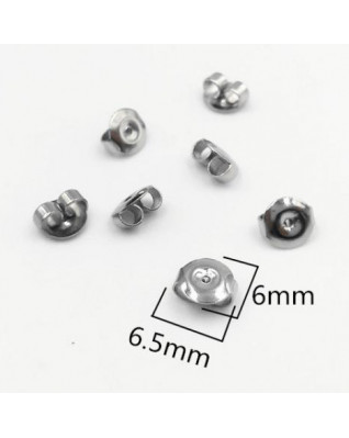 Náušnicový puzetový uzáver oceľový 6,5 x 6 mm - 1 kus
