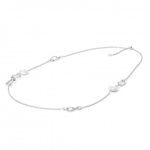 Strieborný náhrdelník s riečnymi perlami