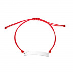 Červený textilný náramok - doštička so srdiečkom