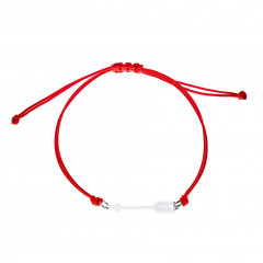 Červený textilný náramok so šípkou