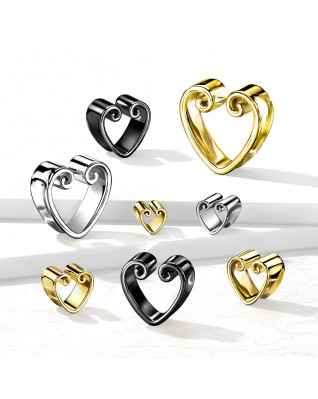 Čierny oceľový tunel do ucha srdca