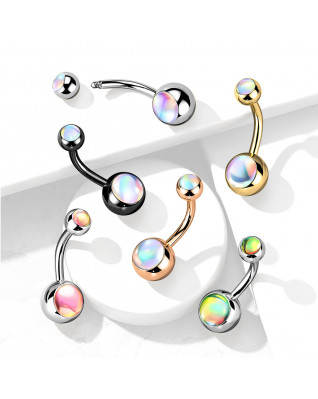 Čierny piercing do pupku - banánik