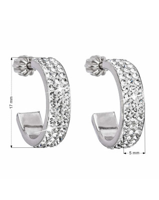 Strieborné náušnice s kryštálmi Crystals from Swarovski® kruhy 17 mm