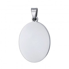 Oceľový prívesok - doštička ovál 16 x 23 mm