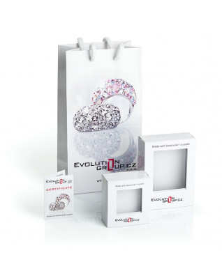 Strieborný prívesok so Swarovski kryštálmi - vlnka