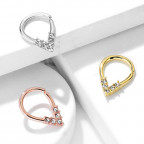 Vyhýbací kruh so zirkónmi - helix / cartilage / tragus piercing 1,2 x 7 mm