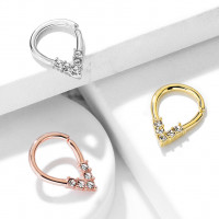 Vyhýbací kruh so zirkónmi - helix / cartilage / tragus piercing 1,2 x 7 mm