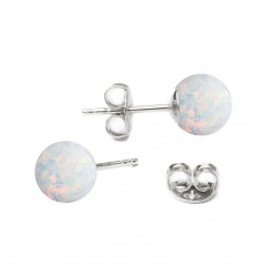 Strieborné opálové náušnice - 6 mm