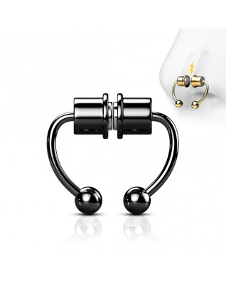 Čierny falošný septum piercing do nosa