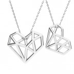 Strieborný prívesok origami srdca