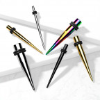 Oceľový rozťahovač do ucha dúhový