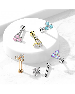 Labreta / cartilage piercing, číre zirkóny