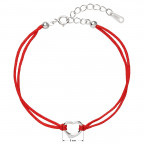 Červený náramok proti uhranutiu strieborné srdiečko
