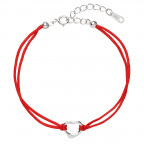 Červený náramok proti uhranutiu strieborné srdiečko