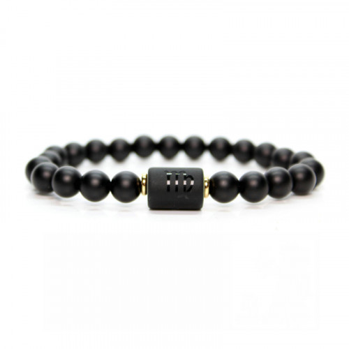 Korálkový náramok lávový kameň - znamenie kozorožec