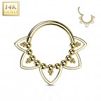 Zlatý piercing - segment kruh, Au 585/1000