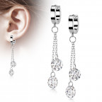 Oceľové náušnice s čírymi kameňmi