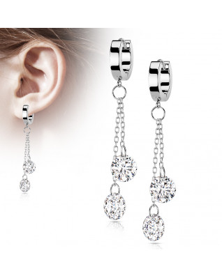 Oceľové náušnice s čírymi kameňmi