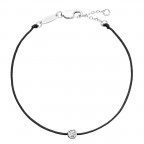 Čierny náramok proti uhranutiu s okrúhlym zirkónom