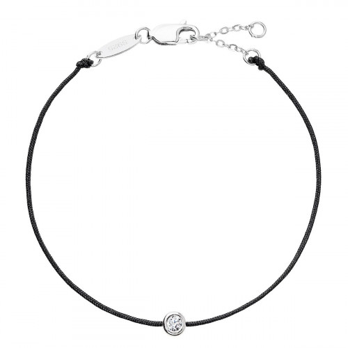 Čierny náramok proti uhranutiu s okrúhlym zirkónom