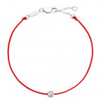 Červený náramok proti uhranutiu s okrúhlym zirkónom