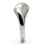 Lesklý oceľový prsteň vlnka