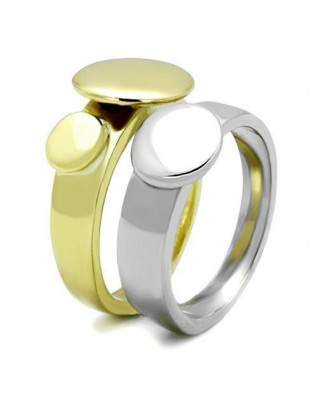 Dvojitý pozlátený/lesklý oceľový prsteň