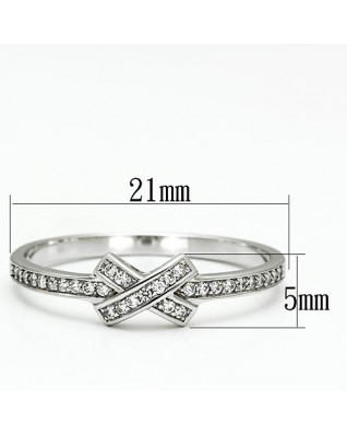 Strieborný prsteň s čírymi zirkónmi, veľ. 52