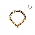 Pozlátený segment piercing špicatý - helix / cartilage / tragus piercing 1,2 x 8 mm