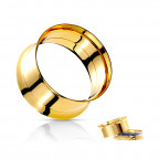 Pozlátený skrutkovací oceľový tunel do ucha