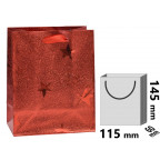 Darčeková taška červená s hviezdičkami