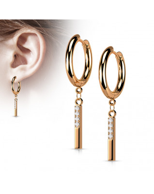 Pozlátené visiace oceľové náušnice