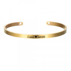 Oceľový náramok s rytinou textu, šírka 6 mm