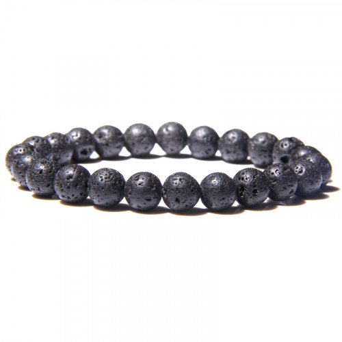 Pánsky korálkový náramok lávový kameň