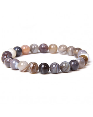 Korálkový náramok šedý Achát