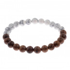 Pánsky korálkový náramok Howlit + drevo