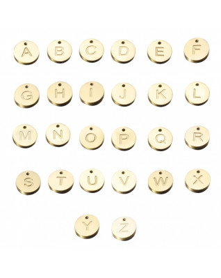 Drobný oceľový prívesok - koliesko - iniciála