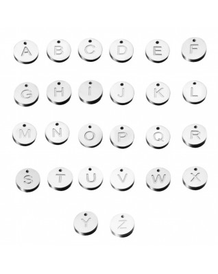 Drobný oceľový prívesok - koliesko - iniciála