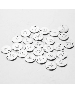 Drobný oceľový prívesok - koliesko - iniciála