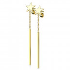 Pozlátené visiace oceľové náušnice s hviezdou