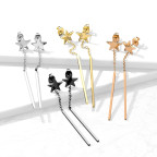 Visiace oceľové náušnice s hviezdou