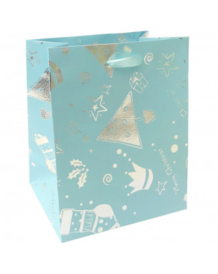 Vianočná darčeková taška - svetlo modrá