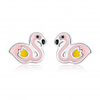 Detské strieborné náušnice plameniaky