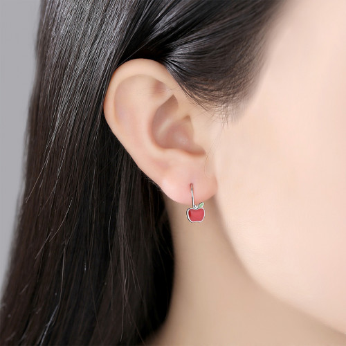 Detské strieborné náušnice jabĺčka