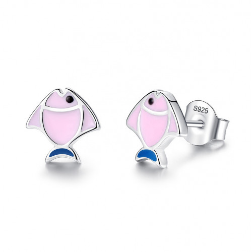 Detské strieborné náušnice rybičky