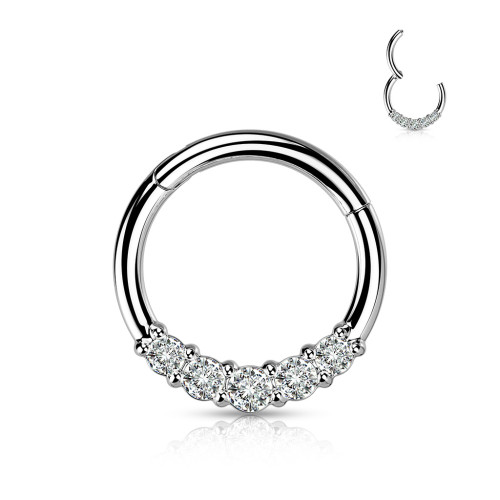 Segment kruh so zirkónmi, cartilage piercing 1,2 x 8 mm