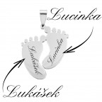 Oceľový prívesok stopy