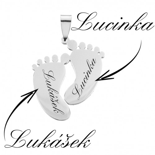 Oceľový prívesok stopy